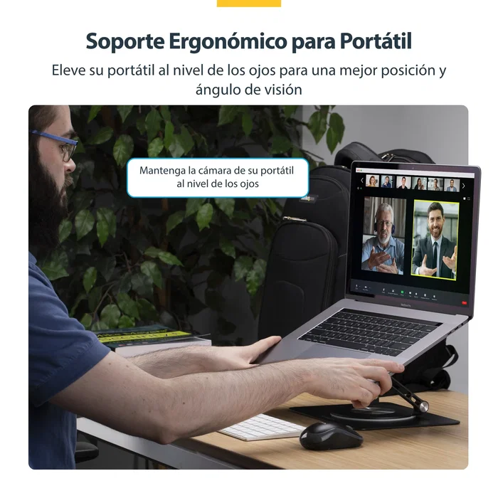 StarTech.com Soporte Elevador de Portátil con Base Giratoria de 360°, Plata