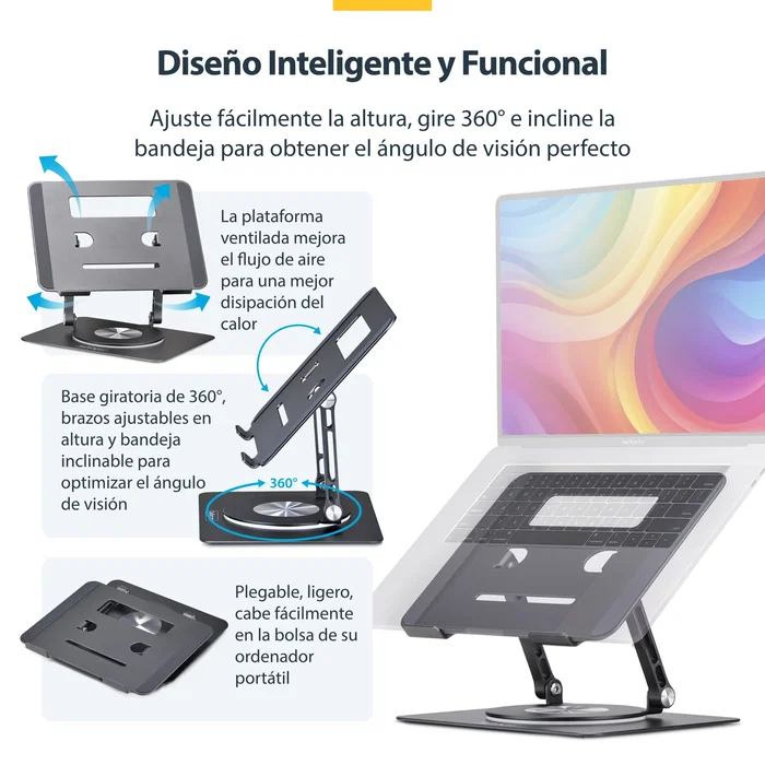 Startech.com atfr-laptop-riser soporte para ordenador portÁtil plata Startech.com atfr-laptop-riser soporte para ordenador portÁtil plata