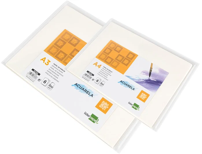 Liderpapel Papel de Dibujo Acuarela 297x420mm 300g/m2 Pack de 6 Hojas Liderpapel Papel de Dibujo Acuarela 297x420mm 300g/m2 Pack de 6 Hojas