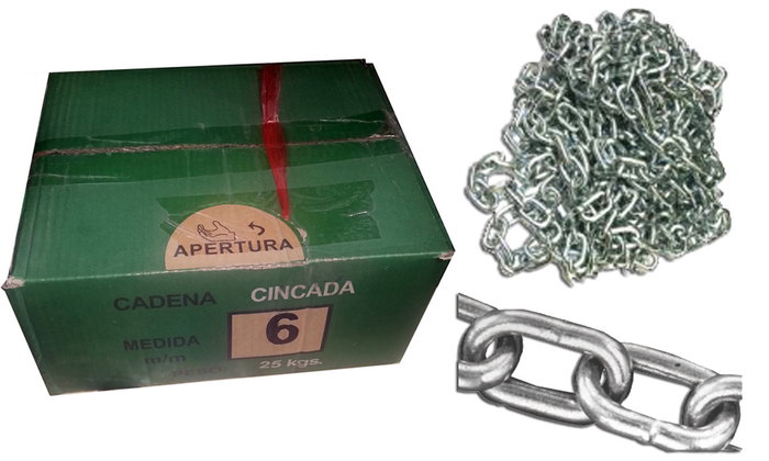 Cadena zincada de 12,0 mm en sacos o cajas de 25 kg Cadena zincada de 12,0 mm en sacos o cajas de 25 kg