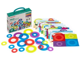 Miniland Juego de 16 Aros Translúcidos y 12 Tarjetas de Actividades para Lógica Matemática y Mesa de Luz