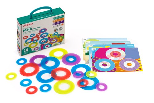 Miniland Juego Translucent Math Color Rings con 16 Aros y Tarjetas
