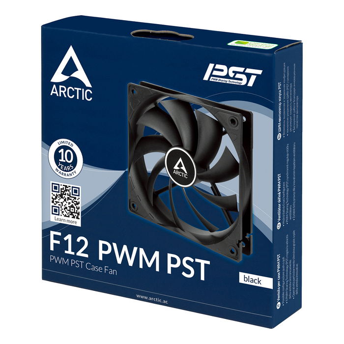 ARCTIC Ventilador F12 PWM PST 120mm PWM Negro para Ordenador