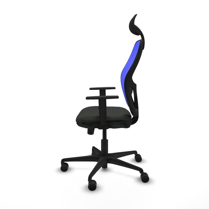 PIQUERAS Y CRESPO Silla de oficina Jorquera con mecanismo Sincro/Traslack, Tela Negra y Malla Azul