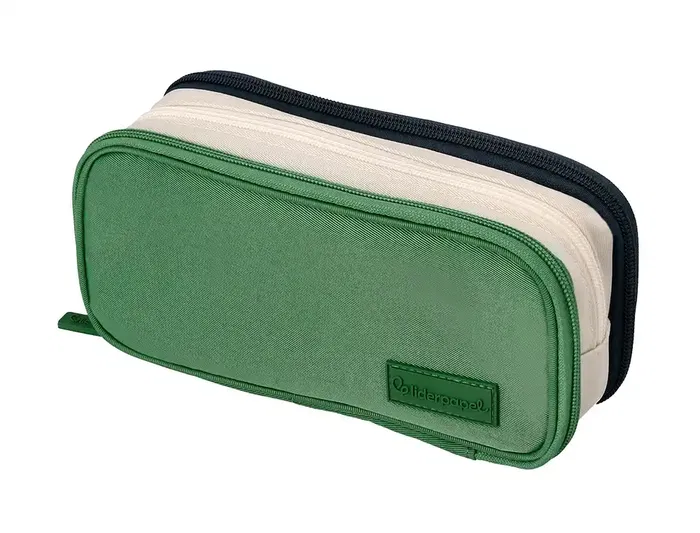 Liderpapel Estuche Portatodo Funky con 3 Cremalleras y Aperturas Laterales, 220 x 100 x 65 mm, Colores Surtidos, Expositor 6 Unidades, Ideal para Estudiantes y Profesionales