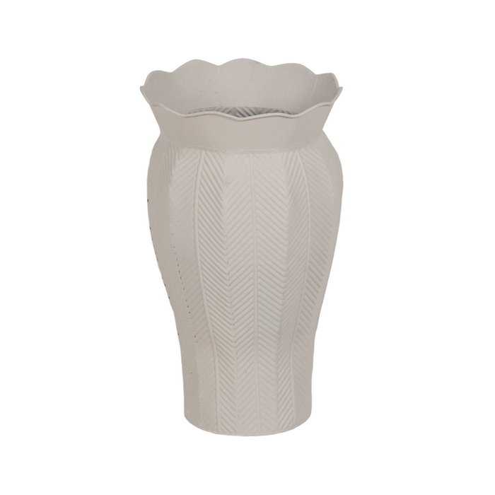 S/2 Maceteros Blanco Metal Decoración 25,50 X 25,50 X 44,50 S/2 Maceteros Blanco Metal Decoración 25,50 X 25,50 X 44,50