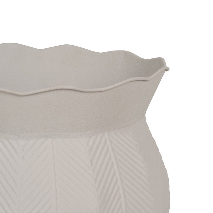 S/2 Maceteros Blanco Metal Decoración 25,50 X 25,50 X 44,50 S/2 Maceteros Blanco Metal Decoración 25,50 X 25,50 X 44,50