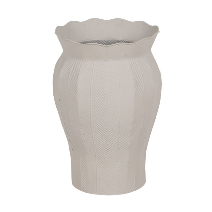 S/2 Maceteros Blanco Metal Decoración 25,50 X 25,50 X 44,50 S/2 Maceteros Blanco Metal Decoración 25,50 X 25,50 X 44,50