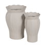Ixia Set de 2 Maceteros Decorativos Blancos de Metal
