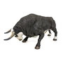 DEQUBE Toro Bravo Cara Blanca Embistiendo Réplica Animal Pintada a Mano Coleccionable