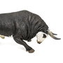 DEQUBE Toro Bravo Cara Blanca Embistiendo Réplica Animal Pintada a Mano Coleccionable