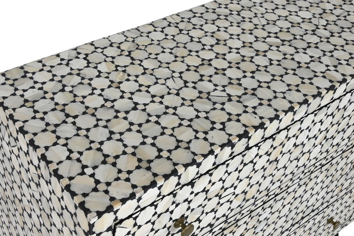 DKD Home Decor Cómoda Bone 23 Bicolor Hueso