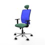 PIQUERAS Y CRESPO Silla de oficina Motilla con mecanismo Sincro, Verde esmeralda y Azul