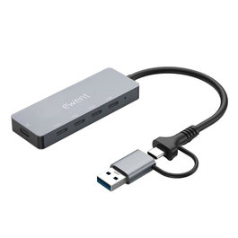 Ewent EW1151 Hub USB-C 3.2 Gen 2 Docking Station - 4 Puertos USB-C de Expansión - Transferencia de Datos hasta 10 Gbps - Compatible con MacBook, iPad, Galaxy