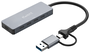 EWENT Hub USB-C 4 en 1 EW1151 Gris USB 3.2 Gen 2 10Gbps