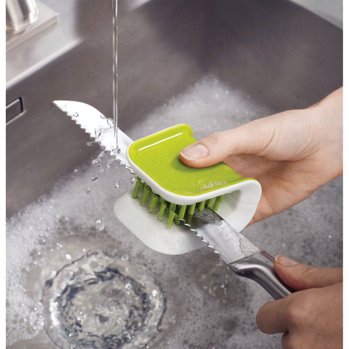 Joseph Joseph BladeBrush Verde - Cepillo para Limpieza de Cuchillos y Cubiertos