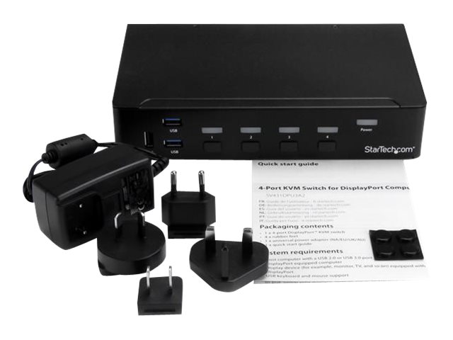 Startech.com Switch KVM SV431Dpu3A2 4 Puertos DisplayPort 4K con Hub USB 3.0