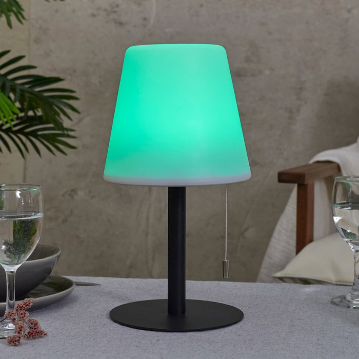 Home Deco Factory Lámpara de Mesa Recargable USB LED Gris con Cambio de Color y 3 Intensidades, Para Interiores y Exteriores, Pie Gris Oscuro, Medidas: d.16.5 x h.30 cm Home Deco Factory Lámpara de Mesa Recargable USB LED Gris con Cambio de Color y 3 Intensidades, Para Interiores y Exteriores, Pie Gris Oscuro, Medidas: d.16.5 x h.30 cm