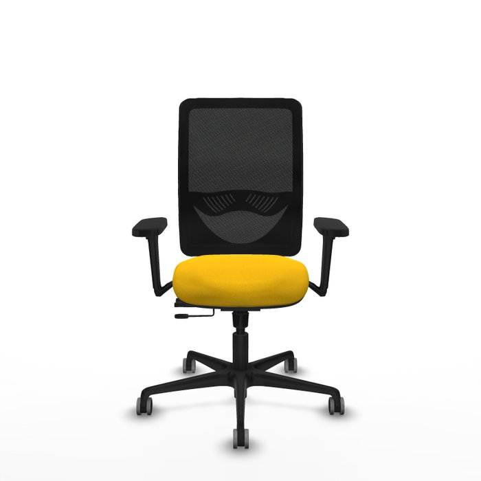 PIQUERAS Y CRESPO Silla de oficina Zulema con mecanismo Sincro/Traslack, Amarillo y Negro
