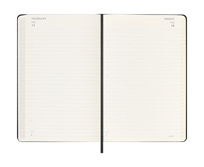 Moleskine DHB18DC3Y26 Agenda Diaria 18 Meses 2025-2026 Tapa Dura Negra 13 x 21 cm