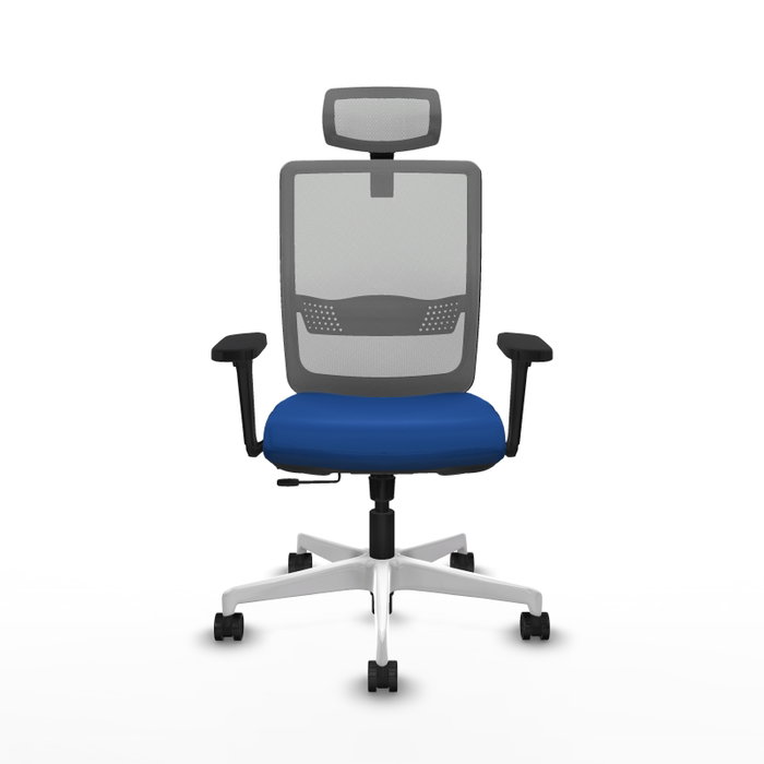 PIQUERAS Y CRESPO Silla de oficina Haches con mecanismo Sincro/Traslack, Azul y Gris