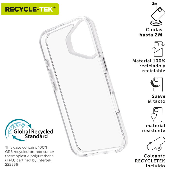 Muvit Funda Shockproof para Apple iPhone - Protección contra caídas de 2 metros, material reciclado, diseño ecológico