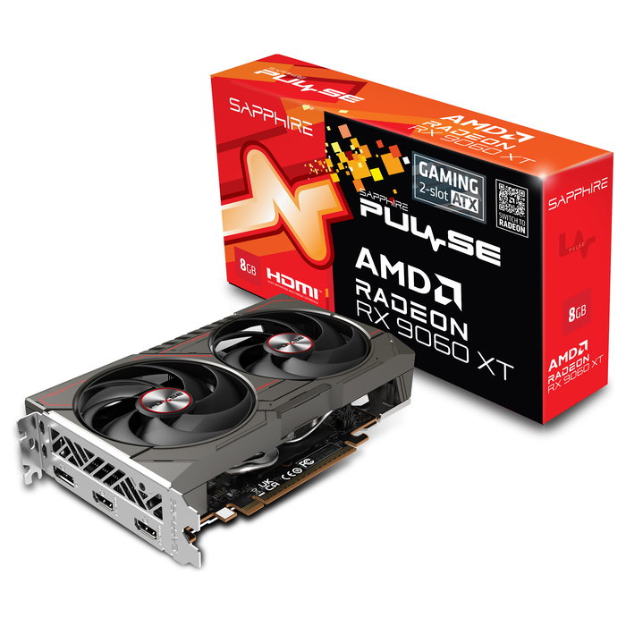 Sapphire RX 9060 XT 8GB GDDR6 Pulse Gaming Tarjeta Gráfica Sapphire RX 9060 XT 8GB GDDR6 Pulse Gaming Tarjeta Gráfica