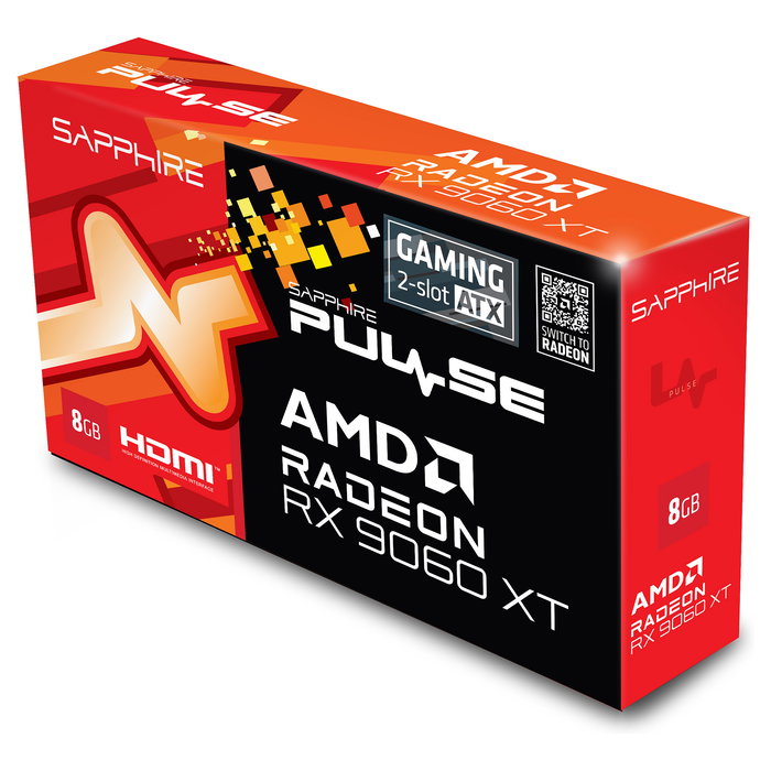 Sapphire RX 9060 XT 8GB GDDR6 Pulse Gaming Tarjeta Gráfica Sapphire RX 9060 XT 8GB GDDR6 Pulse Gaming Tarjeta Gráfica