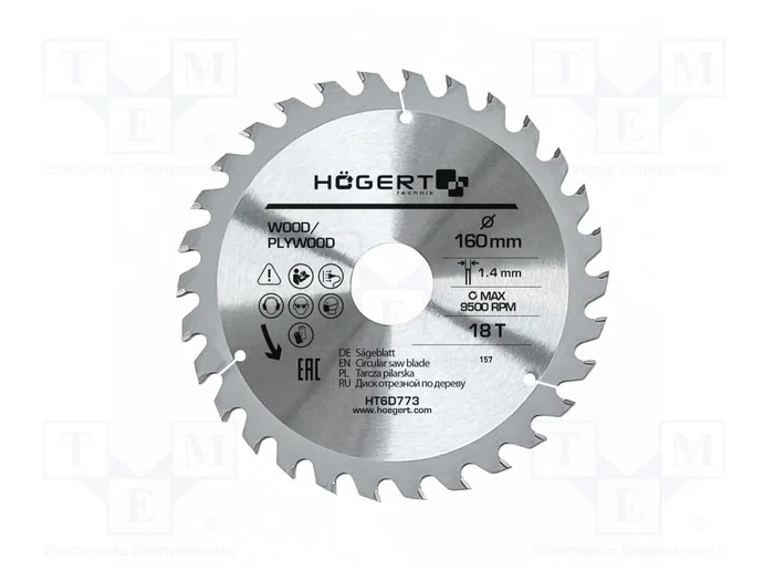 HÖGERT TECHNIK Sierra circular de 160mm con 18 dientes HÖGERT TECHNIK Sierra circular de 160mm con 18 dientes