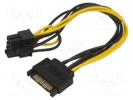AKYGA Cable de alimentación SATA PCIe 8pin hembra a SATA 15pin macho