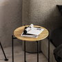 Hanah Home SHB-004 Mesa de Centro de Madera y Metal, Negro y Natural, 46x56x46 cm