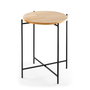 Hanah Home SHB-004 Mesa de Centro de Madera y Metal, Negro y Natural, 46x56x46 cm