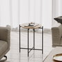 Hanah Home SHB-004 Mesa de Centro de Madera y Metal, Negro y Natural, 46x56x46 cm