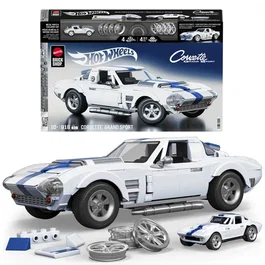Mattel Hot Wheels Brick Shop - Set de Construcción Corvette Grand Sport con 918 Piezas - JGR31