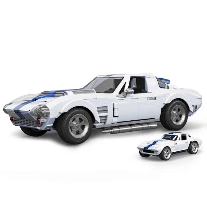 Mattel Hot Wheels Brick Shop - Set de Construcción Corvette Grand Sport con 918 Piezas - JGR31