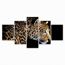 DKD Home Decor Set de 5 Cuadros de Lienzo y Pino Salvaje 150x2x80 cm