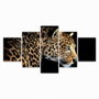 DKD Home Decor Set de 5 Cuadros de Lienzo y Pino Salvaje 150x2x80 cm