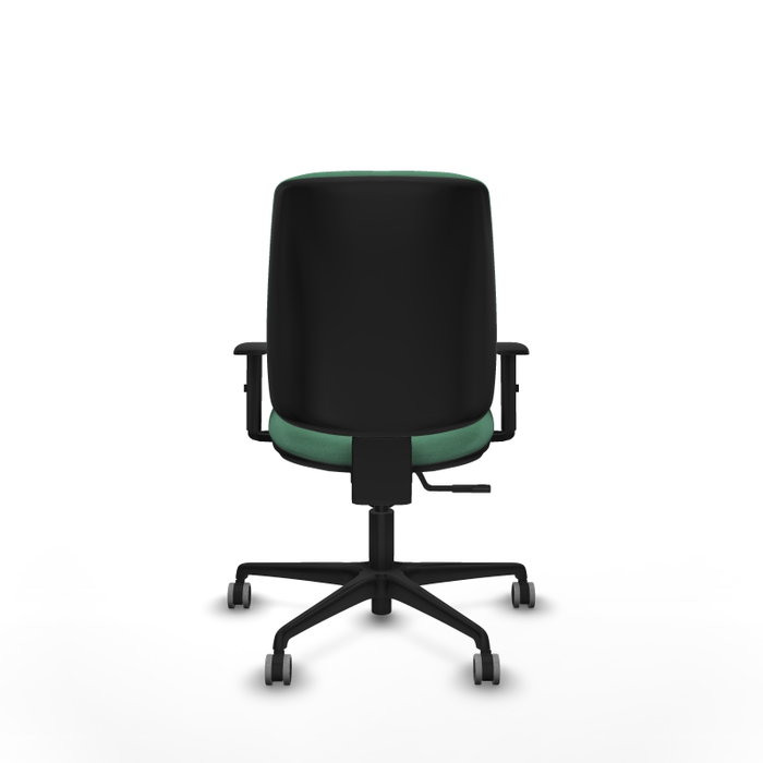 PIQUERAS Y CRESPO Silla de oficina Alares con mecanismo Sincro, Verde esmeralda, Brazos 1D, Ruedas 65 mm