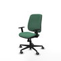 PIQUERAS Y CRESPO Silla de oficina Alares con mecanismo Sincro, Verde esmeralda, Brazos 1D, Ruedas 65 mm