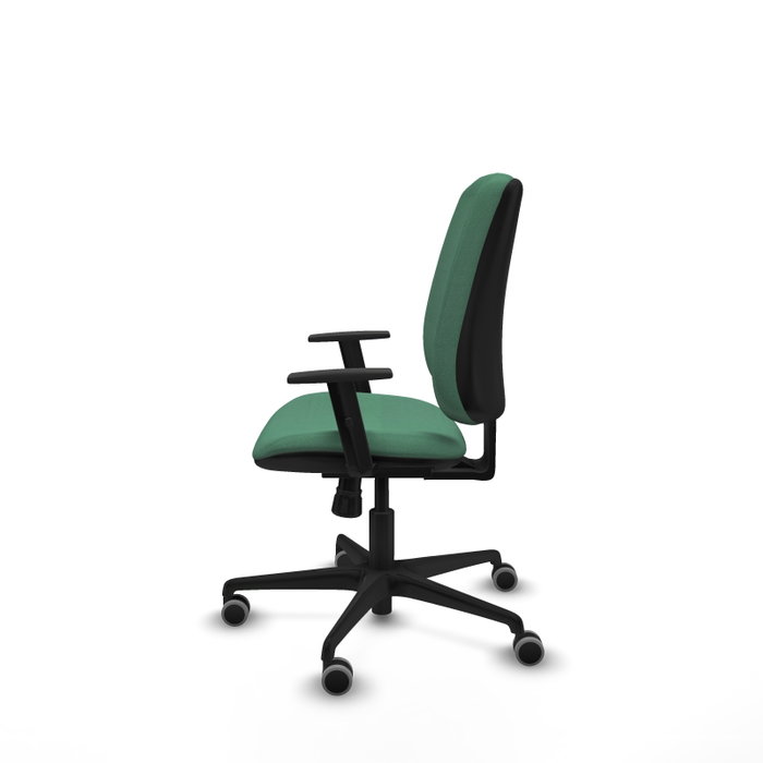 PIQUERAS Y CRESPO Silla de oficina Alares con mecanismo Sincro, Verde esmeralda, Brazos 1D, Ruedas 65 mm