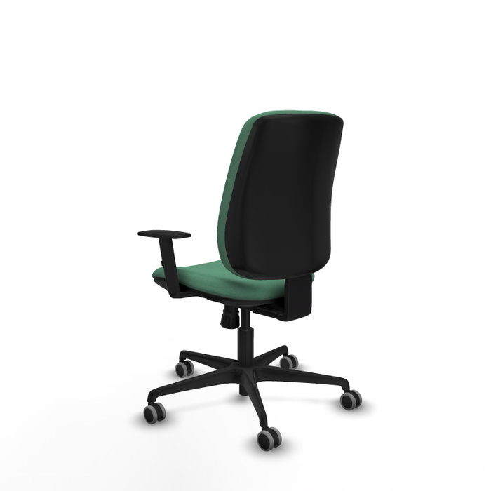 PIQUERAS Y CRESPO Silla de oficina Alares con mecanismo Sincro, Verde esmeralda, Brazos 1D, Ruedas 65 mm