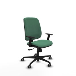 PIQUERAS Y CRESPO Silla de oficina Alares con mecanismo Sincro, Verde esmeralda, Brazos 1D, Ruedas 65 mm