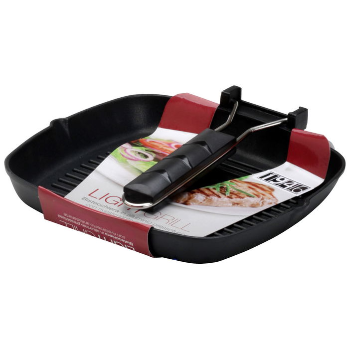 1946 Sartén Grill Lightgrill 26x26 cm Inducción Mango Plegable Antiadherente