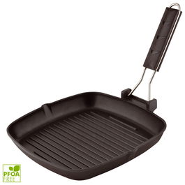 1946 Sartén Grill Lightgrill 26x26 cm Inducción Mango Plegable Antiadherente