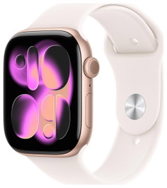 Apple Watch Series 11 GPS 42mm Rose Gold Aluminium Case | Light Blush Sport Band - S/M