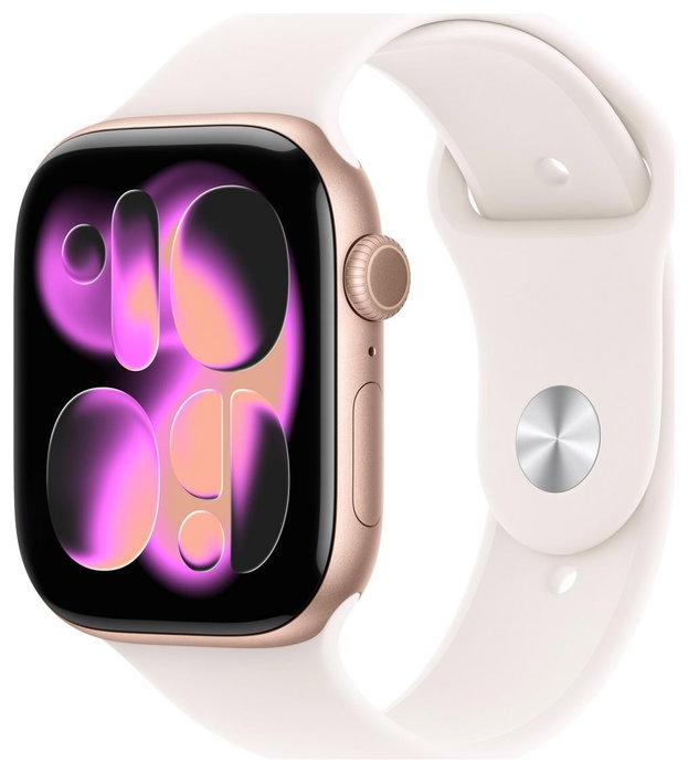 Apple Watch Series 11 GPS 42mm Rose Gold Aluminium Case | Light Blush Sport Band - S/M Apple Watch Series 11 GPS 42mm Rose Gold Aluminium Case | Light Blush Sport Band - S/M