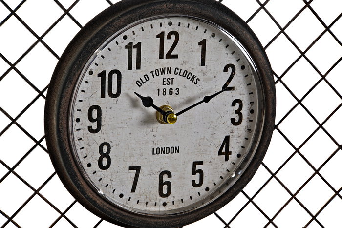 DKD Home Decor Reloj de Pared de Hierro con Acabado Envejecido Gris Oscuro