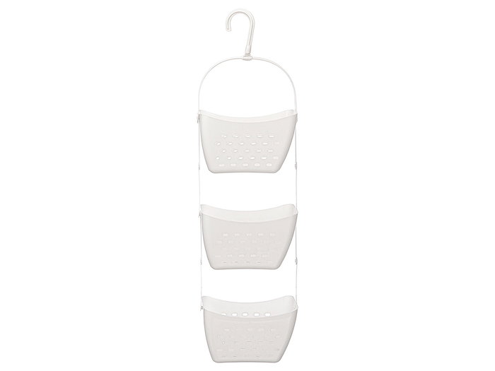 Berilo Set 3 Cesta Organizadora Baño Colgar Blanca Plástico PP 22x17x13 cm (Set de 12)
