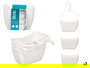 Berilo Set 3 Cesta Organizadora Baño Colgar Blanca Plástico PP 22x17x13 cm (Set de 12)