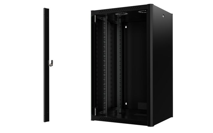 Lanview Armario Rack 19 pulg. Logon 20U 60 x 56 Montaje en Pared Pro Negro